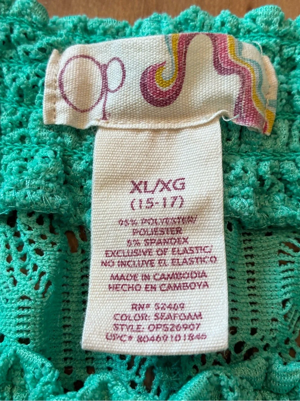 OP Teal Crochet Lace Lounge Shorts